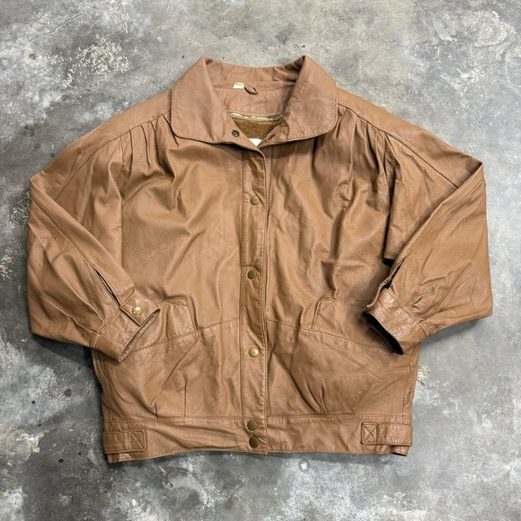 Wilsons Leather Other - Vintage Wilson’s Leather Bomber Jacket Brown w/ Removable Pile Liner Korea